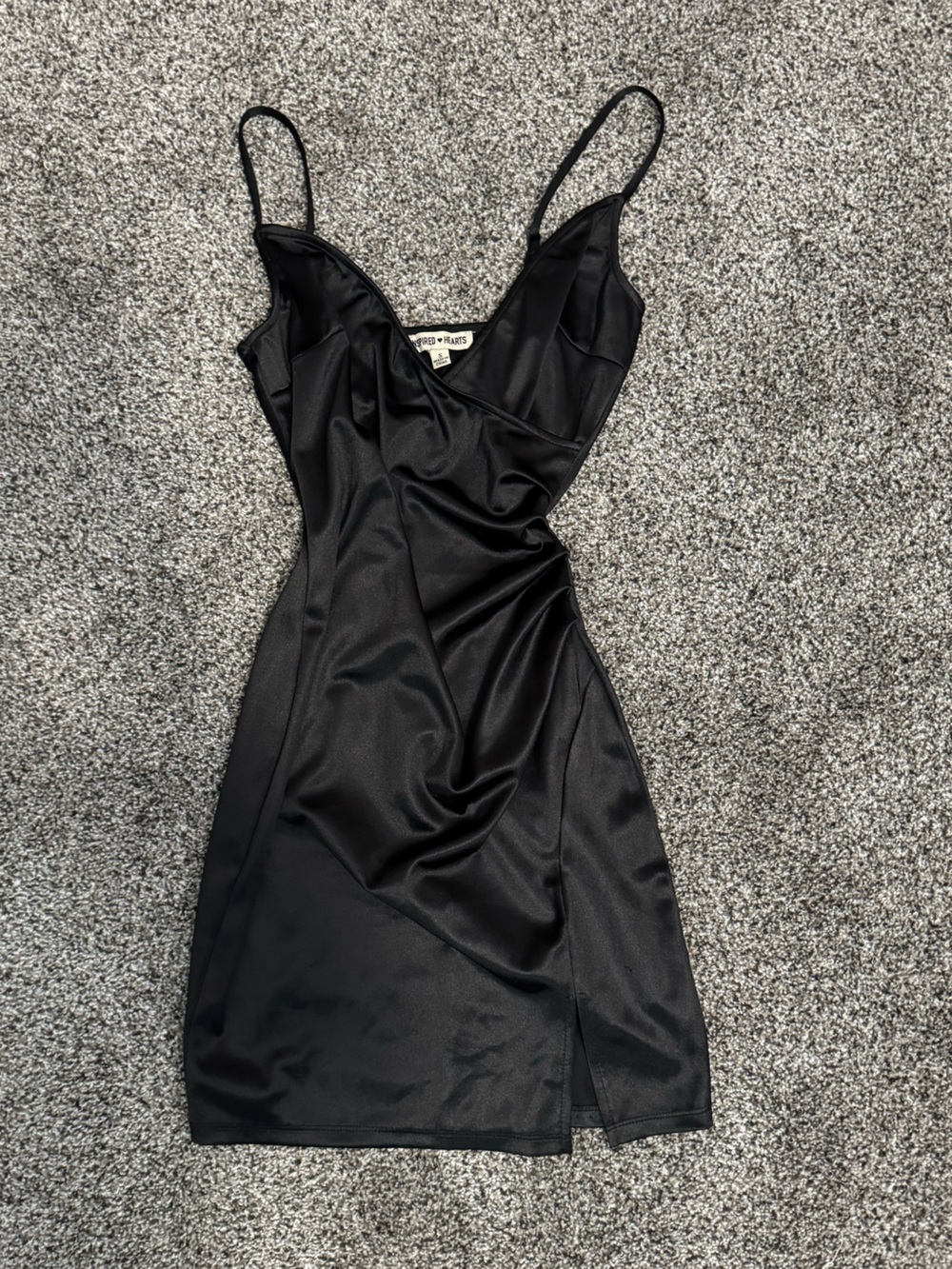Black Satin Slip Dress
